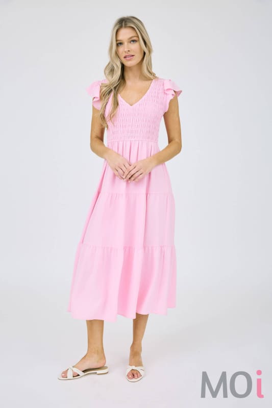 Flutter Sleeve Maxi Dress