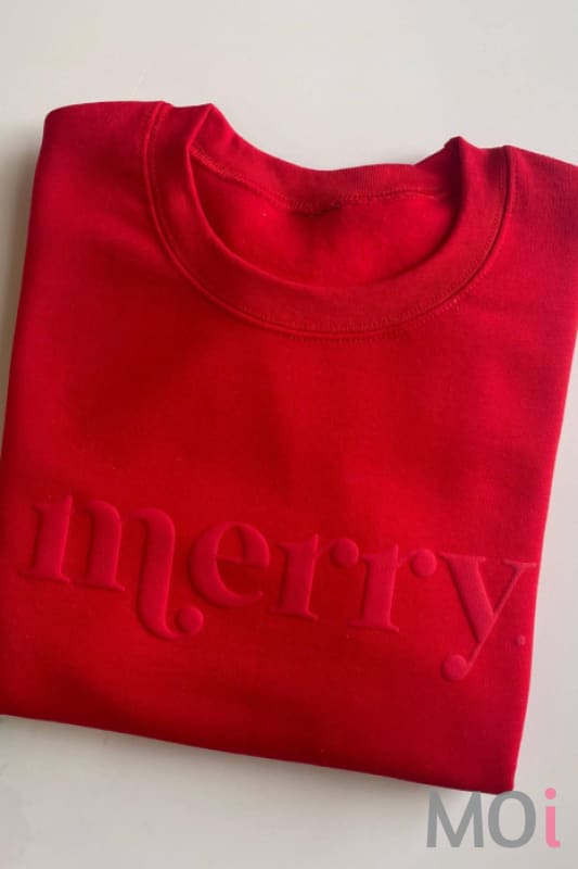 Retro Embossed Merry Sweatshirt