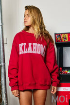 'OKLAHOMA' Mock Neck Sweatshirt