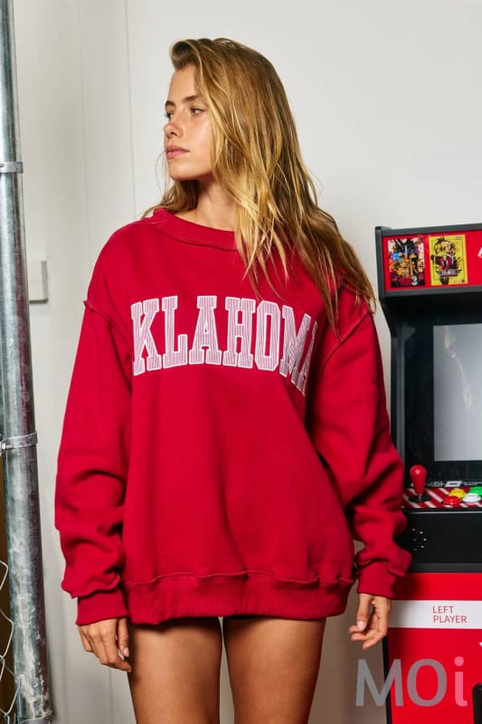 'OKLAHOMA' Mock Neck Sweatshirt