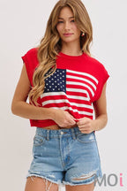 Stars and Stripe Knit Sweater Top