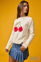 Cherry Graphic Knit Sweater