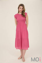 Smocked Tiered Midi Dress