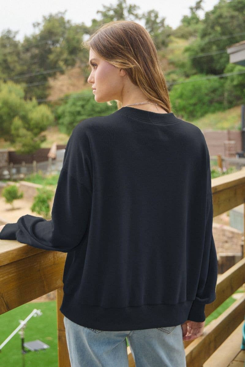 Acid Washed Flag Patch Sweatshirt