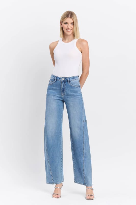 SUPER HIGH RISE WIDE BARREL JEANS