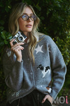 Dog Knit Sweater Cardigan