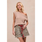 Braided Belt Leopard Shorts