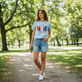 USA Faux Glitter Splatter July 4th Shirt