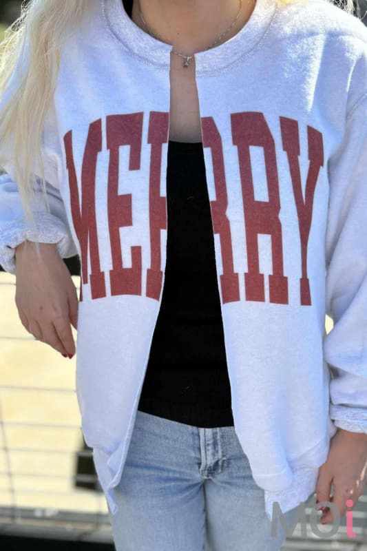 Merry Inside Out Split Sweatshirt