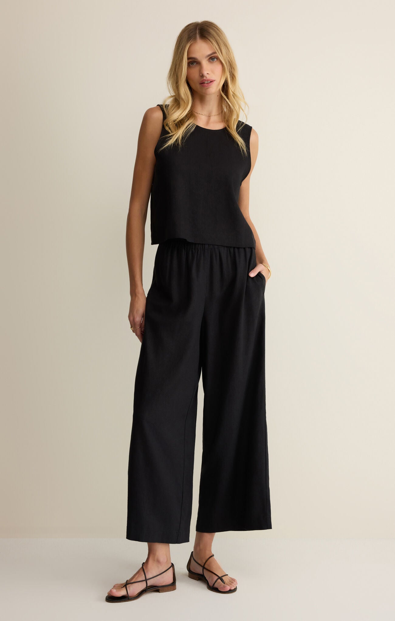 Z Supply Scout Linen Pant BLK