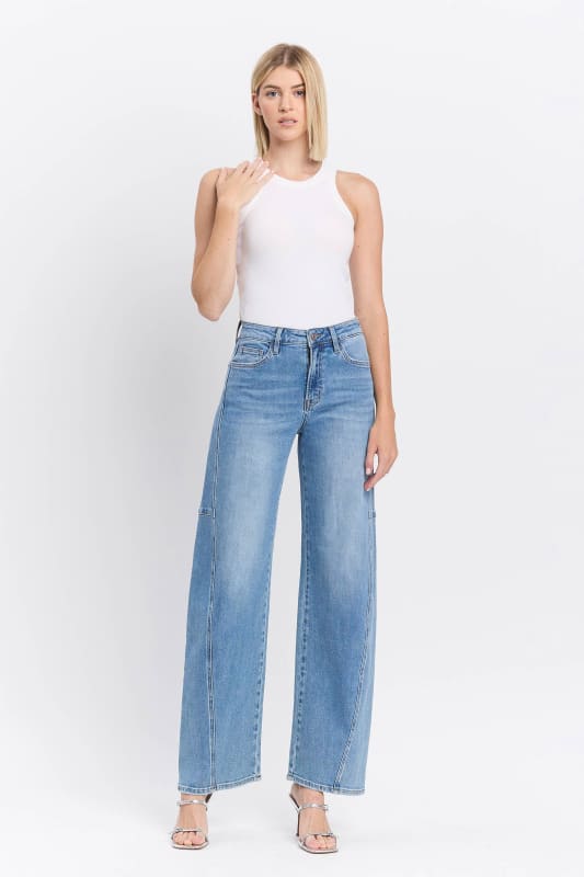 SUPER HIGH RISE WIDE BARREL JEANS