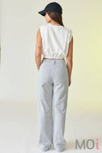 Maddie Pleat Detail Bubble Hem Knit Top