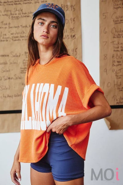 'OKLAHOMA' Comfy Oversize Graphic Sweatshirt Top