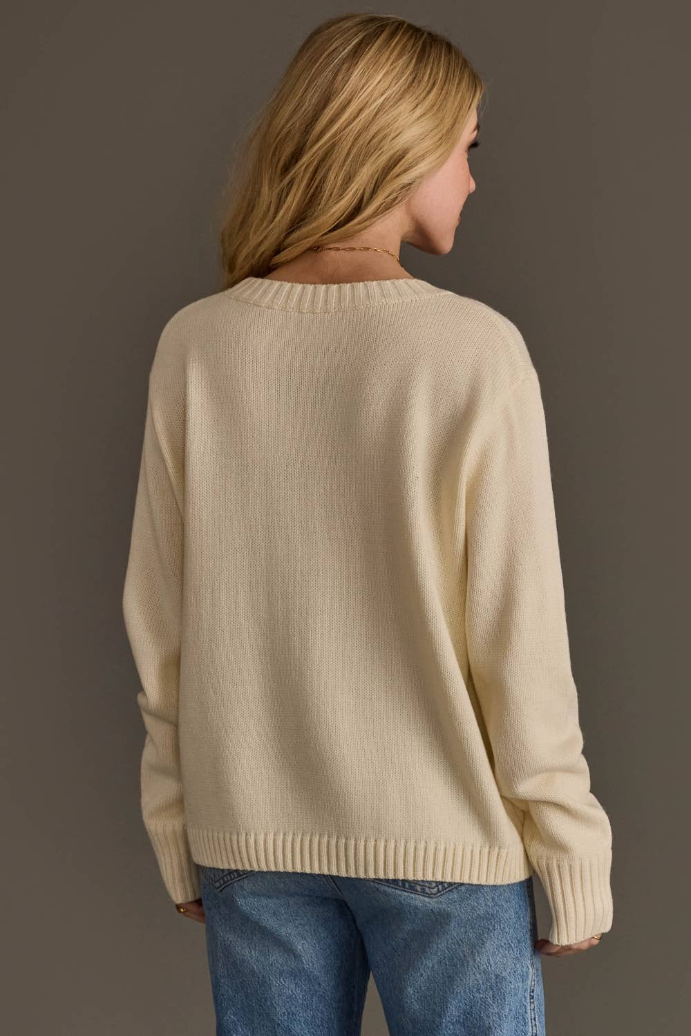Ivory Football Sweater
