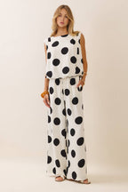 Polka Dot Pintuck top