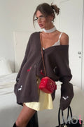 Dog Embroidered Cardigan