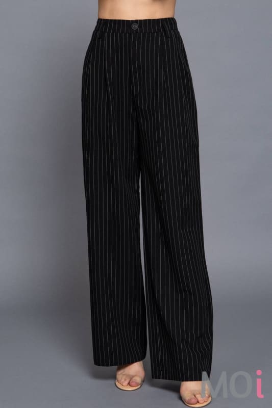 Pin Stripe Woven Straight Pants