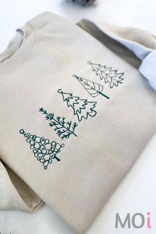Embroidered Christmas Tree Crewneck