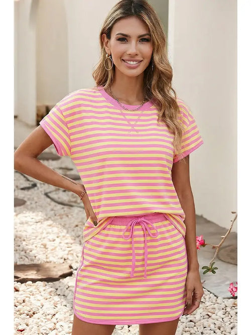 Colorblock Striped Skirt