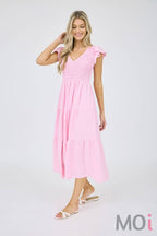 Flutter Sleeve Maxi Dress