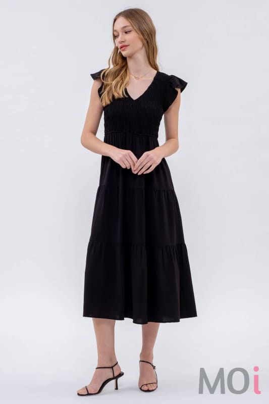 Flutter Sleeve Maxi Dress