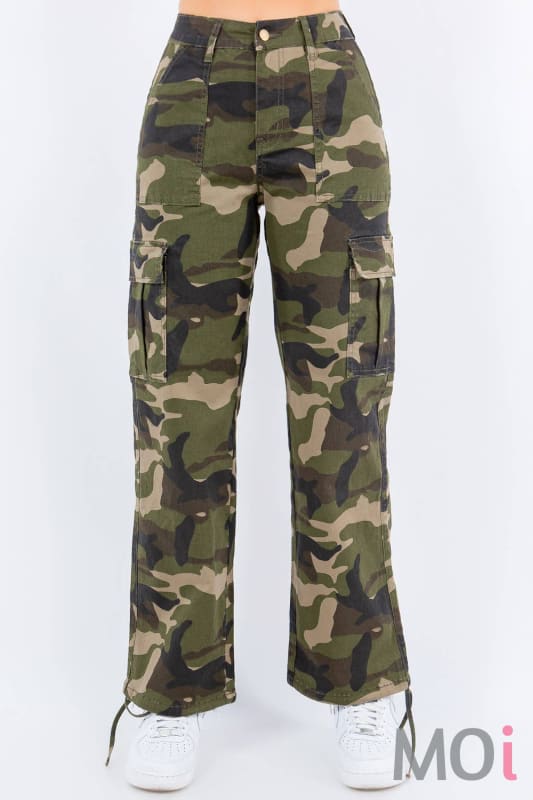 HIGH WAIST SLIM CARGO PANTS