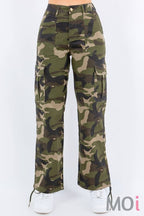 HIGH WAIST SLIM CARGO PANTS