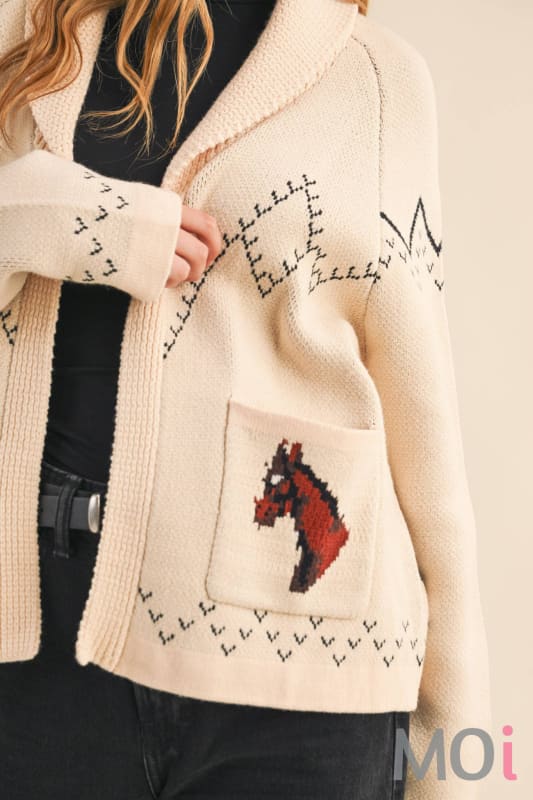 Horse Knit Sweater Cardigan