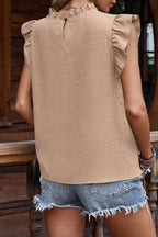 Ruffle Sleeve Pleated Top