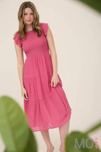 Smocked Tiered Midi Dress