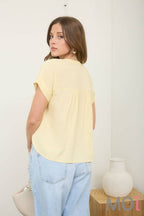 Ruched Shoulder Detail Henley