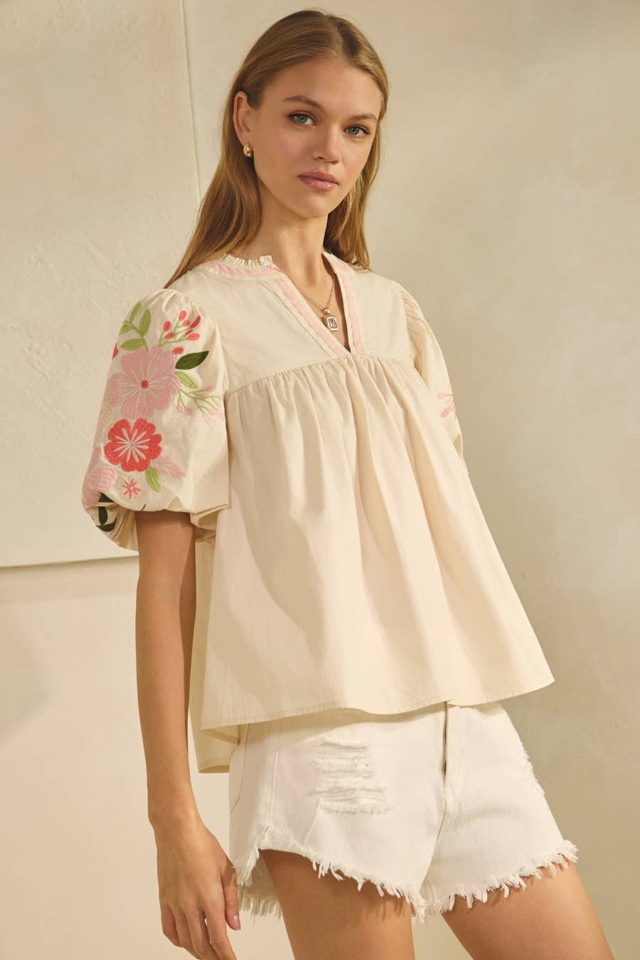 Solid Poplin Top