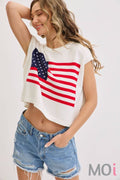 Stars and Stripe Knit Sweater Top