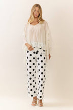 Polka Dot high-rise wide leg pants