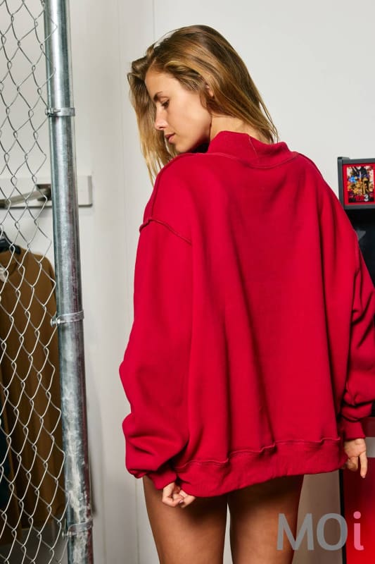 'OKLAHOMA' Mock Neck Sweatshirt
