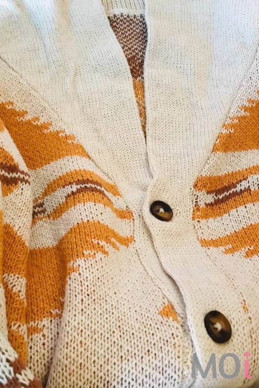 Vintage Western Aztec jacquard shawl-collar knit cardigan