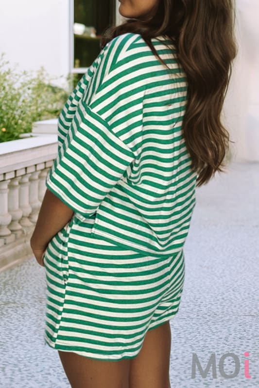 Stripe Drop Shoulder Boxy Top
