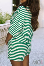 Stripe Drop Shoulder Boxy Top