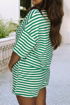 Stripe Drop Shoulder Boxy Top