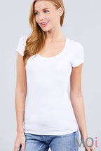 Fitted Basic Scoop Neck Tee
