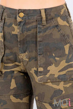 HIGH WAIST CARGO PANTS WITH POCKETS
