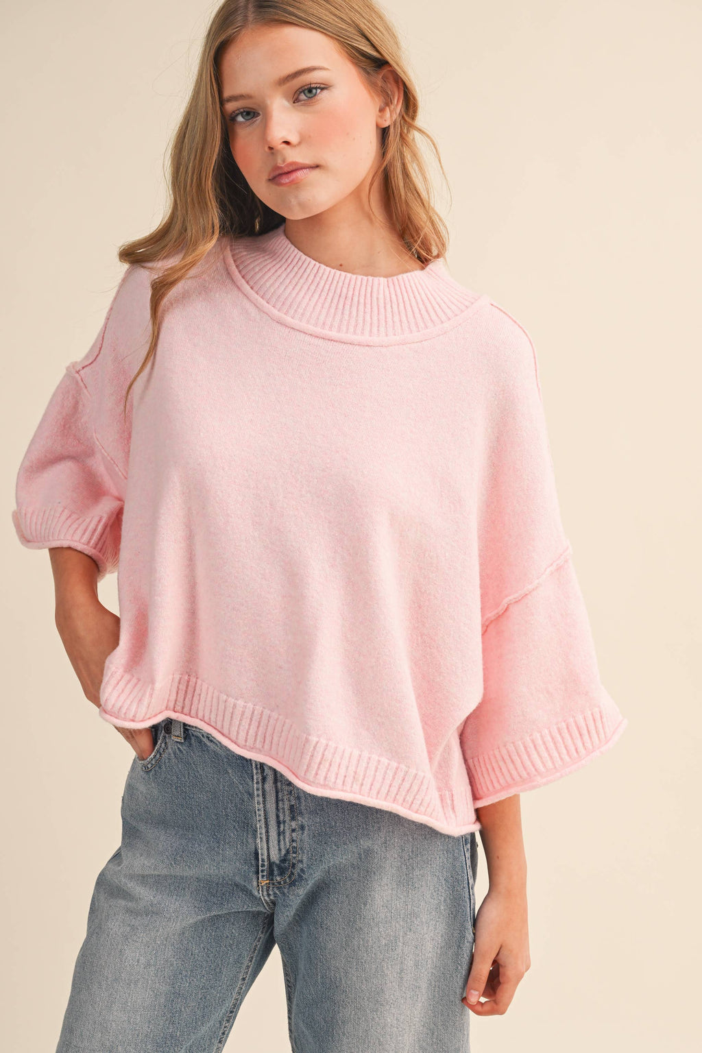 Marled Mock Neck Sweater