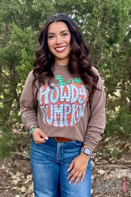 Howdy Pumpkin Long Sleeve Graphic