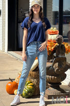 Z Supply Adrina Slub Top Indigo Dream