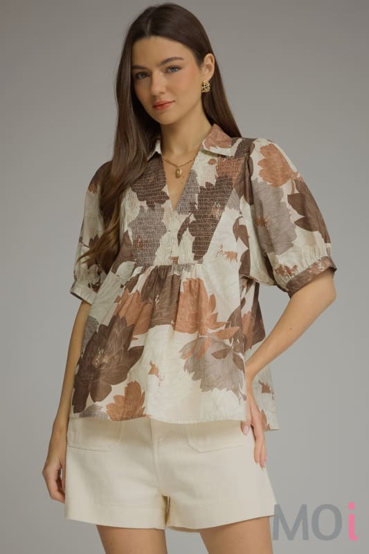 Fall Floral Blouse