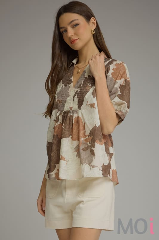 Fall Floral Blouse