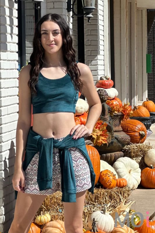 Z Supply Zoe Velour Tank Bra Rich Pine