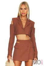Alysa Crop Blazer Large Apparel & Accessories