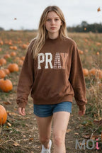 PRAY Patchwork Oversized Pullover Sweatshirt