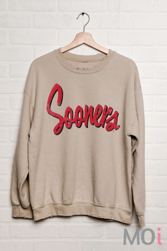 Sooners Barbie Sand Thrifted Sweatshirt